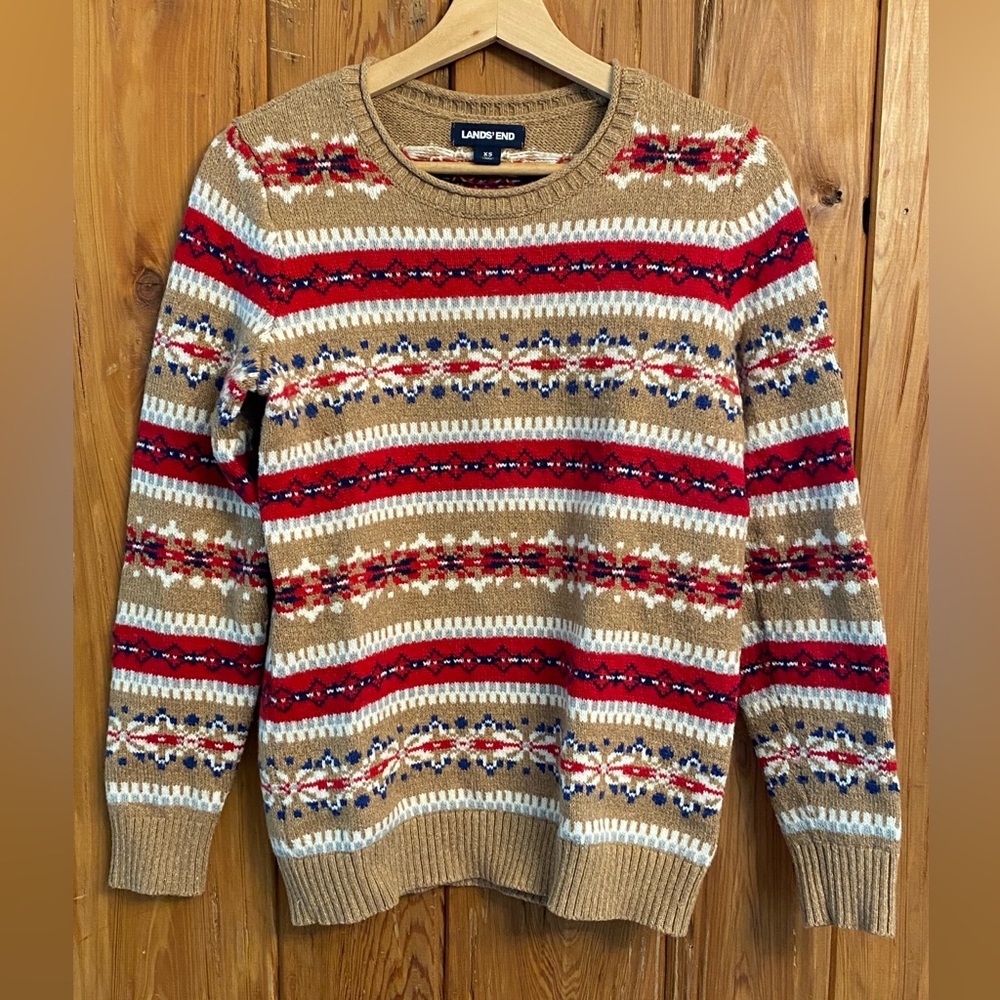 Land’s End Cozy Christmas Fair Isle Sweater